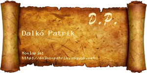 Dalkó Patrik névjegykártya